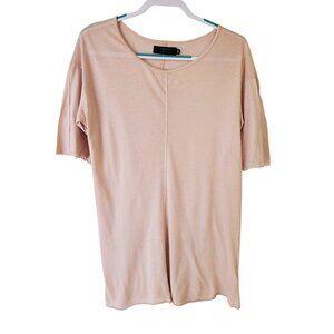 Knomadik by Daniel Patrick Knomad Loose Tee with Seams Raw Edges Beige M